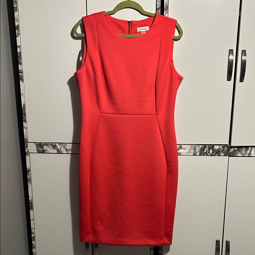 Calvin Klein Vibrant Coral Mini Dress